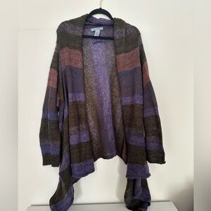 Olivia Sky Purple and Brown Striped Cardigan